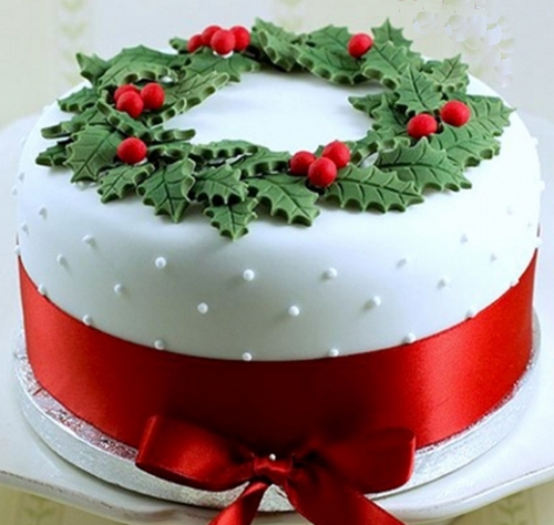 Новогодний торт Рождественский венок